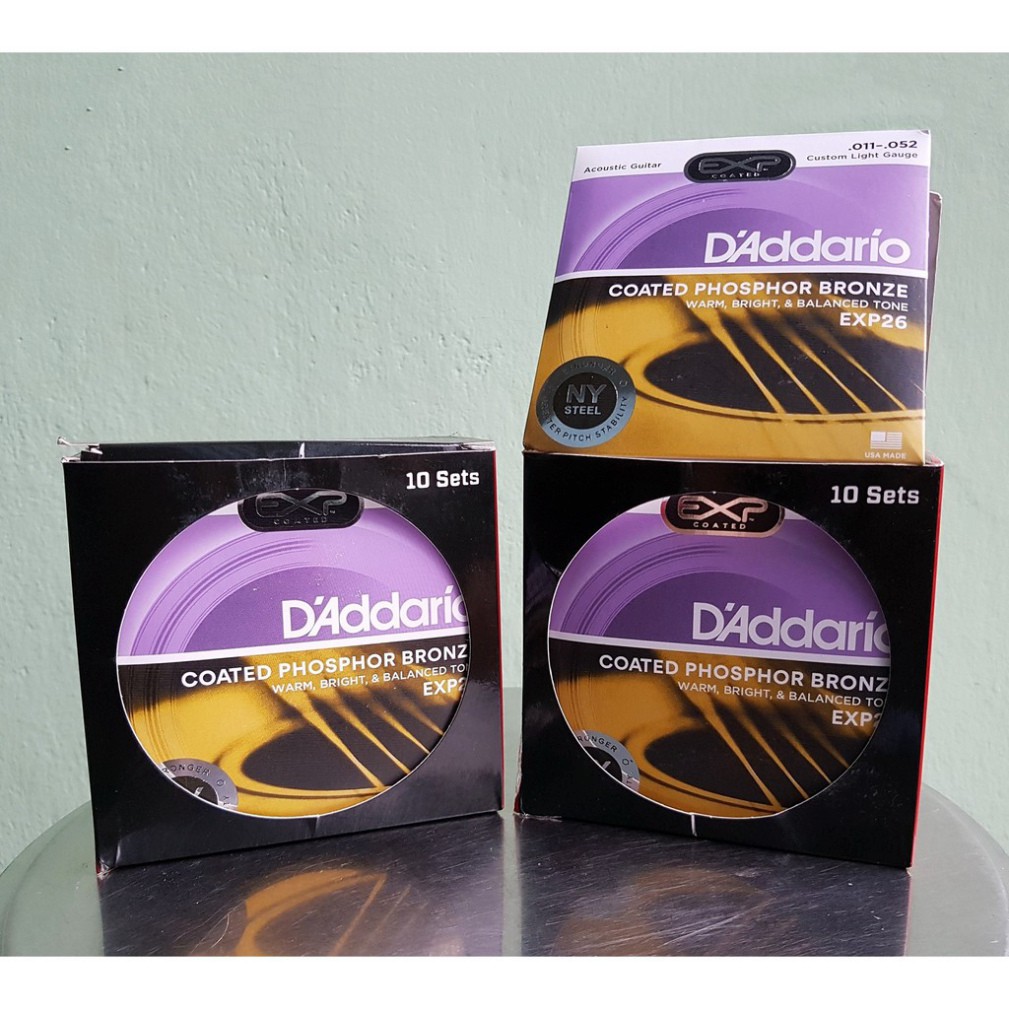 Dây Đàn Guitar Acoustic D'Addario EXP 26 [Size 11] - Tặng kèm Pick gảy