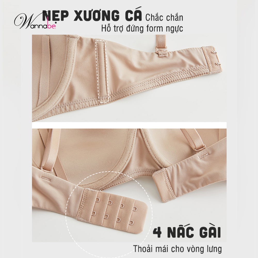 Áo ngực mút vừa cao cấp Wannabe ANT08 có gọng ôm gọn giúp nâng đỡ bầu ngực