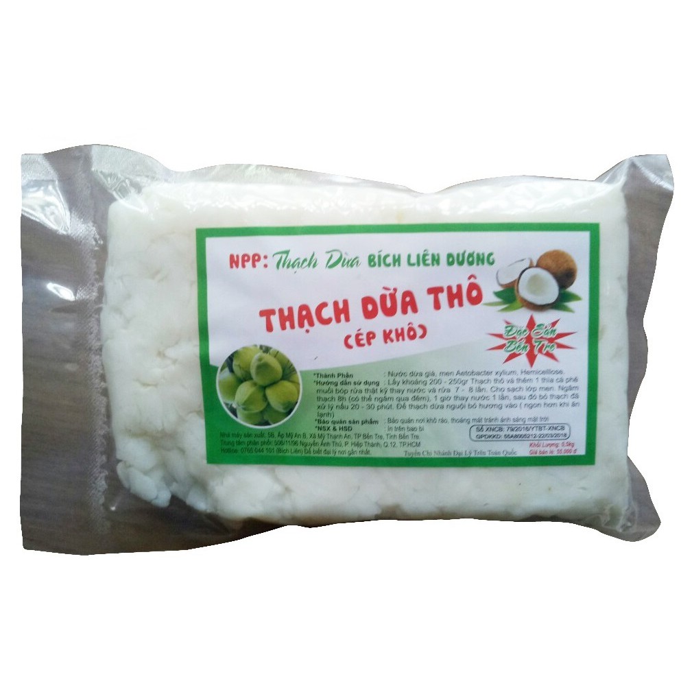 Giá sỉ 2Kg Thạch dừa size 8 li ép thô  tặng hương dừa