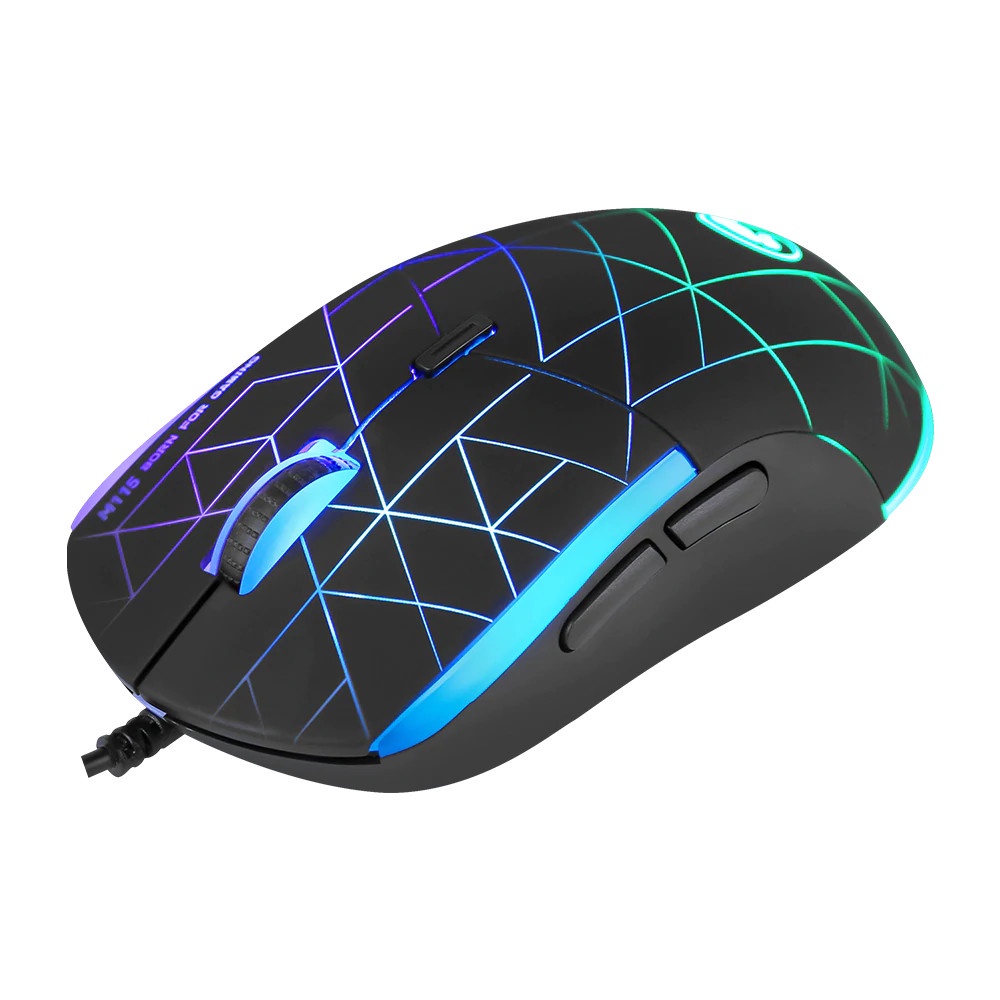 CHUỘT VI TÍNH , CHUỘT GAME Có Dây MARVO M115 CỔNG USB,LED RGB,4000 DPI
