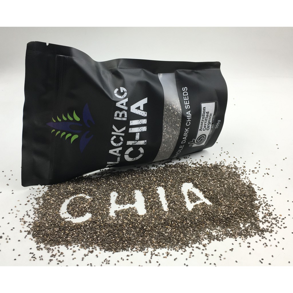 [Combo 10 bịch Chia đen 500g x 10 = 5 kg] Hạt Chia Organic của ÚC . Hiệu BLACK BAG CHIA.