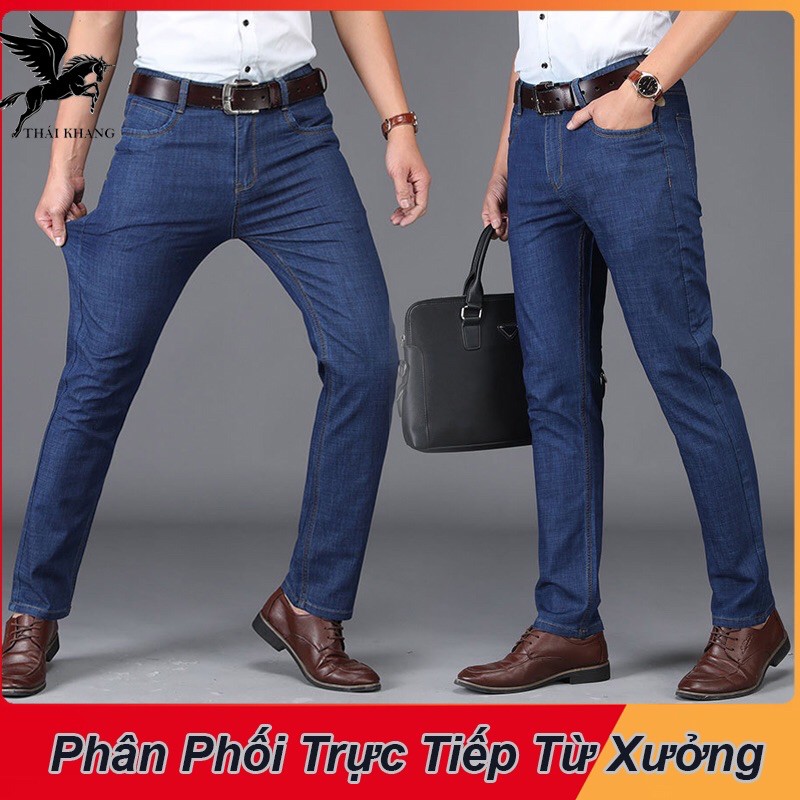 Quần jean nam ống suông vải cotton may kỹ đẹp hàng công ty đưa ra loại quần jean công sở QJDX10