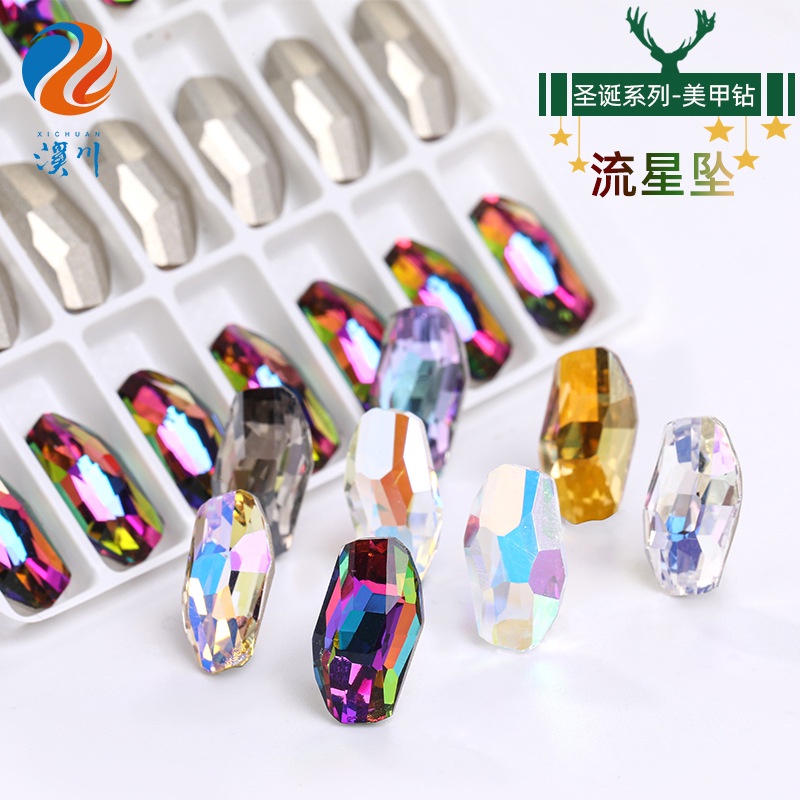 Phụ Kiện Trang Trí Móng Tay 7.8 * 14 Sao Băng Màu Kim Cương Mới DIY