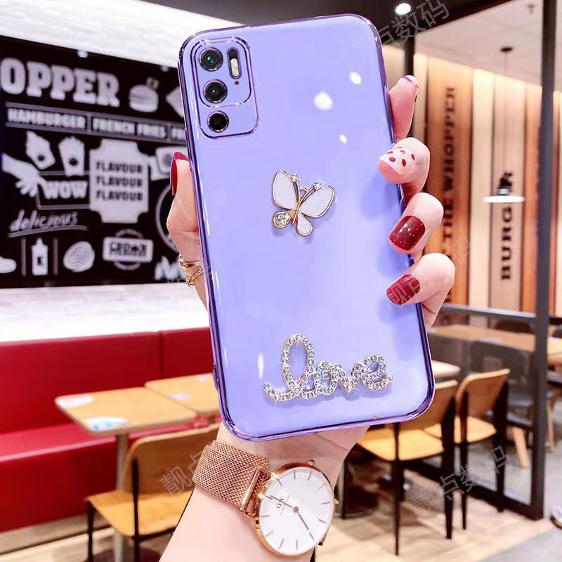 Ốp Điện Thoại Mềm Mạ Điện Chống Sốc In Hình Bướm Cho RedMi Note 7 7Pro 8 8T 8Pro 9 9Pro 10 10Pro 11S 11Pro