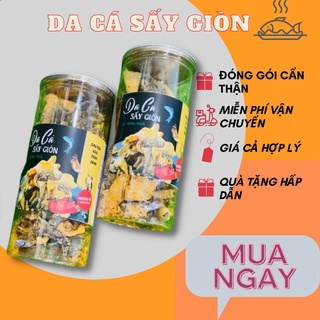 Da cá trứng muối ăn vặt hũ nhựa nắp nhôm 200gr- da cá sấy giòn