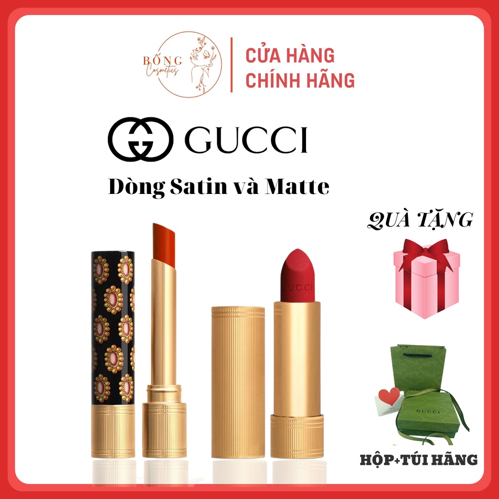 (HOT 2021) Son Gucci Rouge À Lèvres Matte Lips, Siêu đẹp, Chất Son Lì mịn, Bống cosmestics