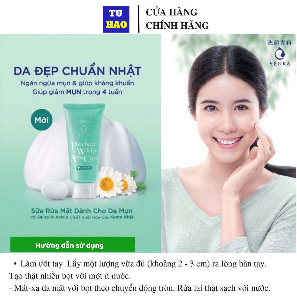 Sữa rửa mặt dành cho da mụn Senka Perfect Whip Acne Care 100g_15554 | BigBuy360 - bigbuy360.vn