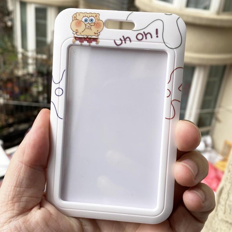 Hộp Đựng Thẻ ID / Thẻ ID Hình Vuông / Ngôi Sao / SpongeBob Có Dây Đeo Dài Dễ Thương