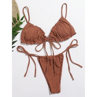 Bikini nhún bèo cam đất sexy