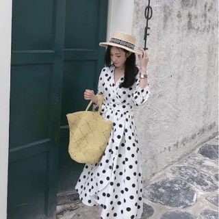 Váy maxi chấm bi QCCC
