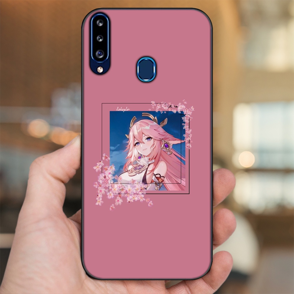 Ốp lưng Samsung A20S viền đen in hình Yae Miko Genshin Impact