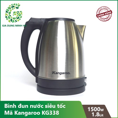 Bình Đun Siêu Tốc Kangaroo KG338 – Màu inox – Bảo Hành Chính Hãng