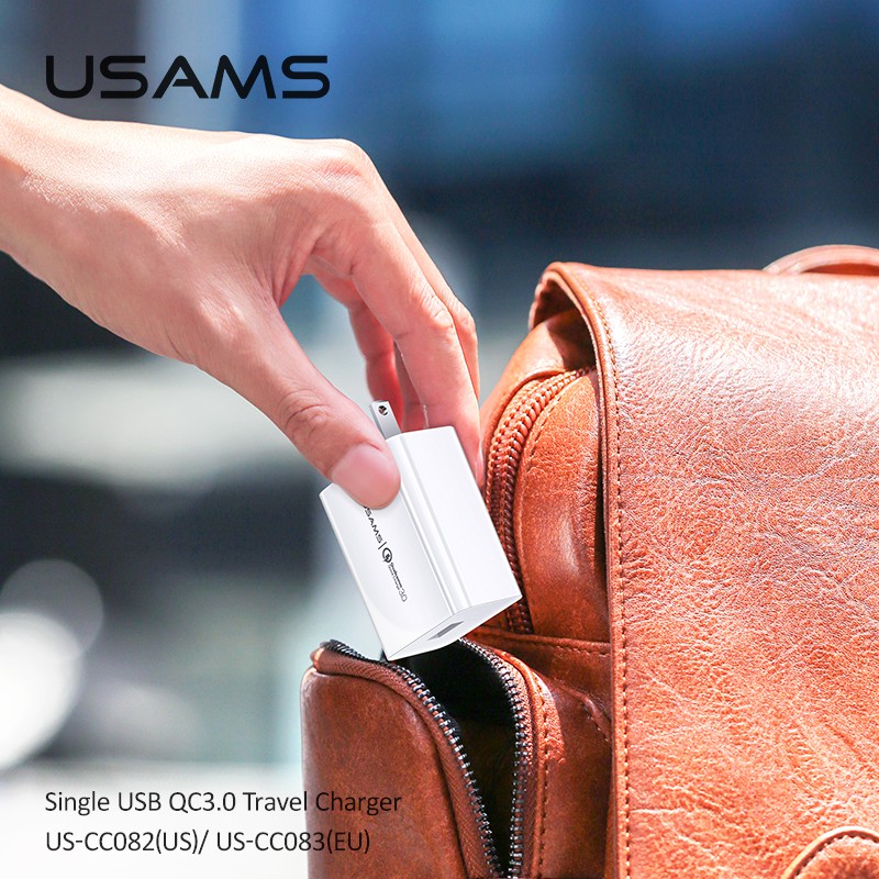 Ổ Cắm Sạc Nhanh USAMS T22 Kết Nối Usb Hỗ Trợ Qc3.0 Dành Cho Iphone Oppo Samsung Huawei Vivo Xiaomi