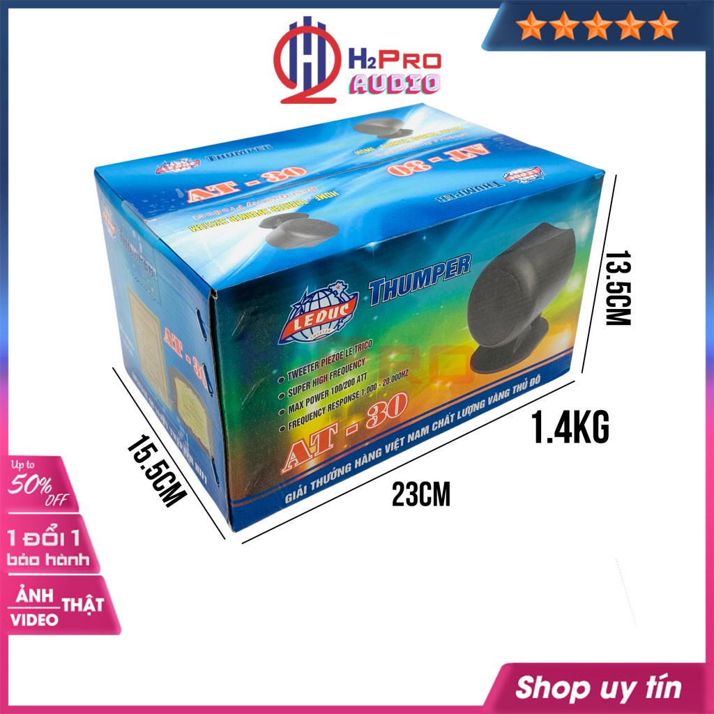 Đôi Loa Tép Rời, Loa Siêu Treble T30 100W Chính Hãng (2 Chiếc), Tiếng Treble Sáng, Nghe Hay,H2Pro Hàn Sẵn Tụ-H2Pro Audio
