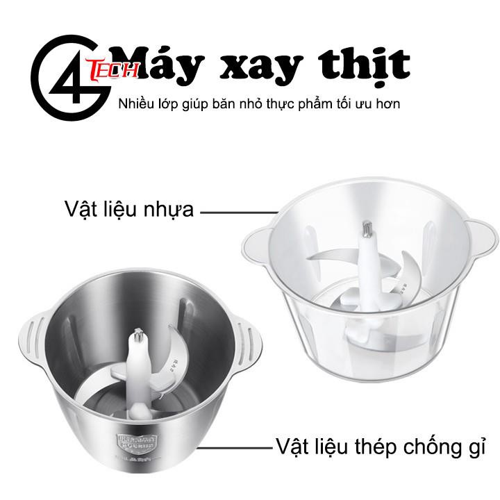 Máy xay thịt, xay nhuyễn giò chả đa năng dung tích 1,5 -2 lít chất liệu inox 304 cao cấp dùng cho gia đình 2-6 người