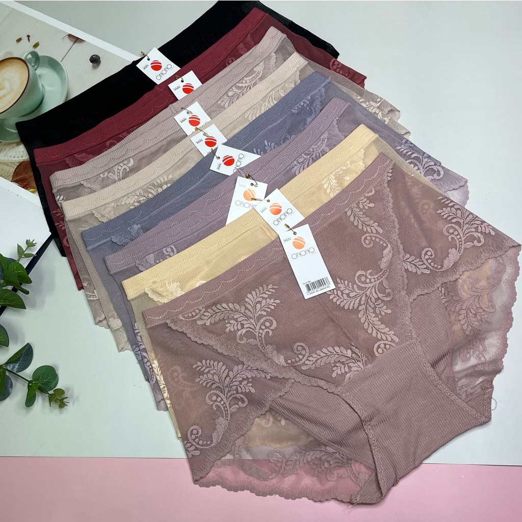 Quần lót cotton phối ren mềm đẹp , mẫu quần cạp cao form to thoải mái KGE 1029