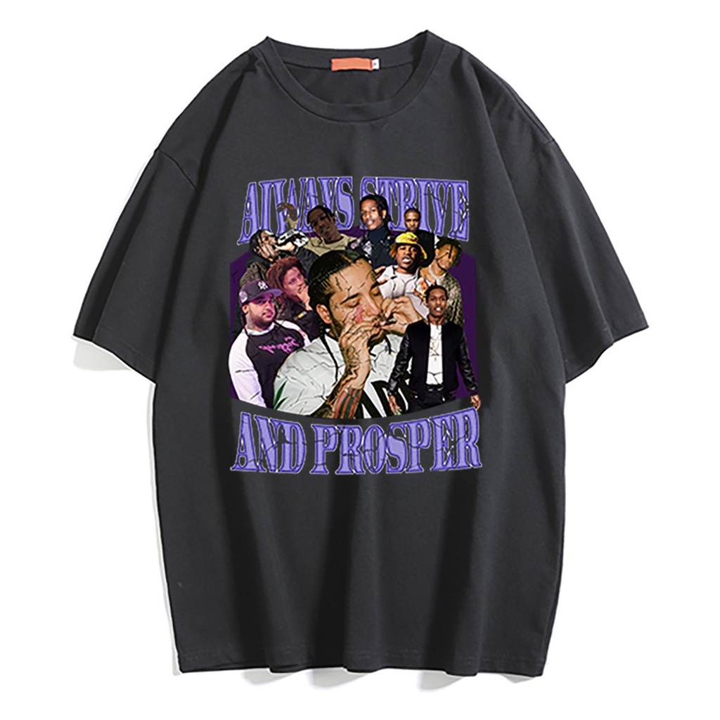 Áo Thun Tay Ngắn Cổ Tròn Dáng Rộng Chất Liệu Cotton Phong Cách Hiphop