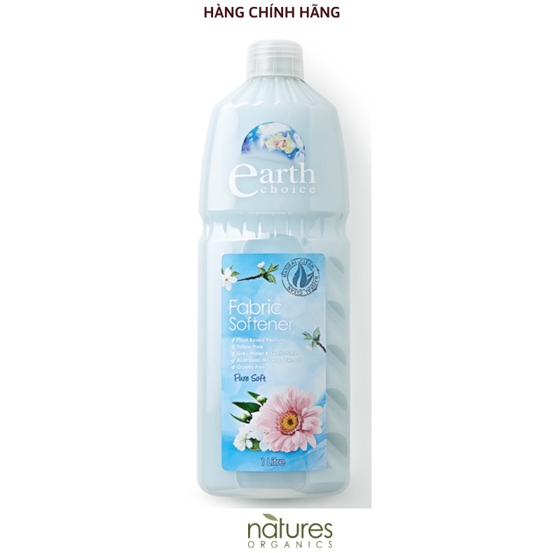 Nước xả vải gốc thực vật hương cúc đồng tiền Earth Choice Úc 1L