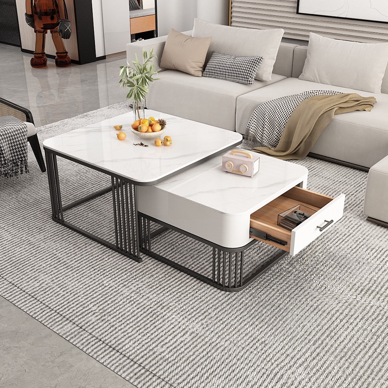 Bàn Sofa Mặt Đá, Bàn Trà Phòng Khách Hiện Đại Có Ngăn Kéo Cao Cấp Decor Nhà Đẹp