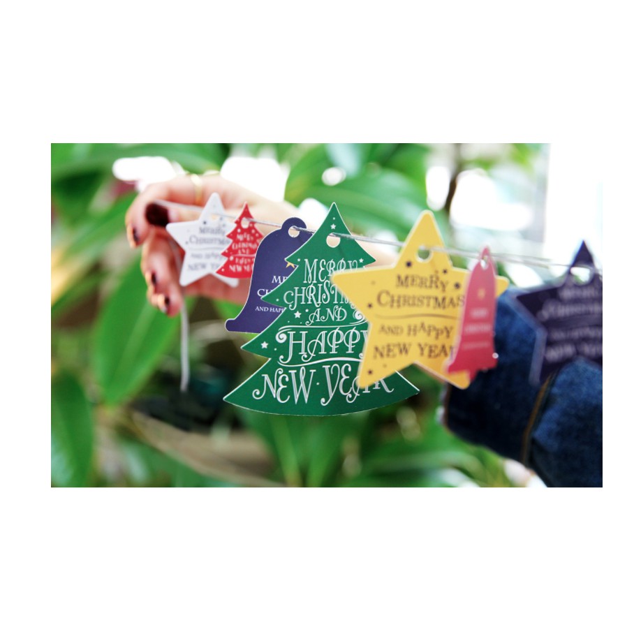 Set 14 tag gắn túi bánh, hộp bánh trang trí cây thông chủ đề Xmas, Noel