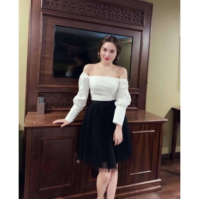 Váy ren dáng xòe dài ngang gối_CHÂN VÁY REN CÔNG CHÚA ĐẸP | BigBuy360 - bigbuy360.vn