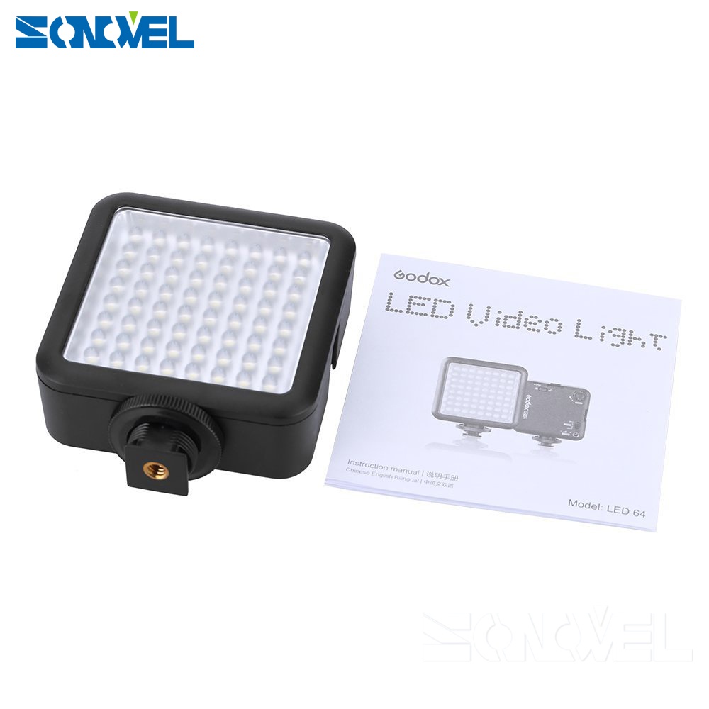 Bảng Đèn LED Godox LED64 Cho Máy Ảnh Canon Nikon Sony