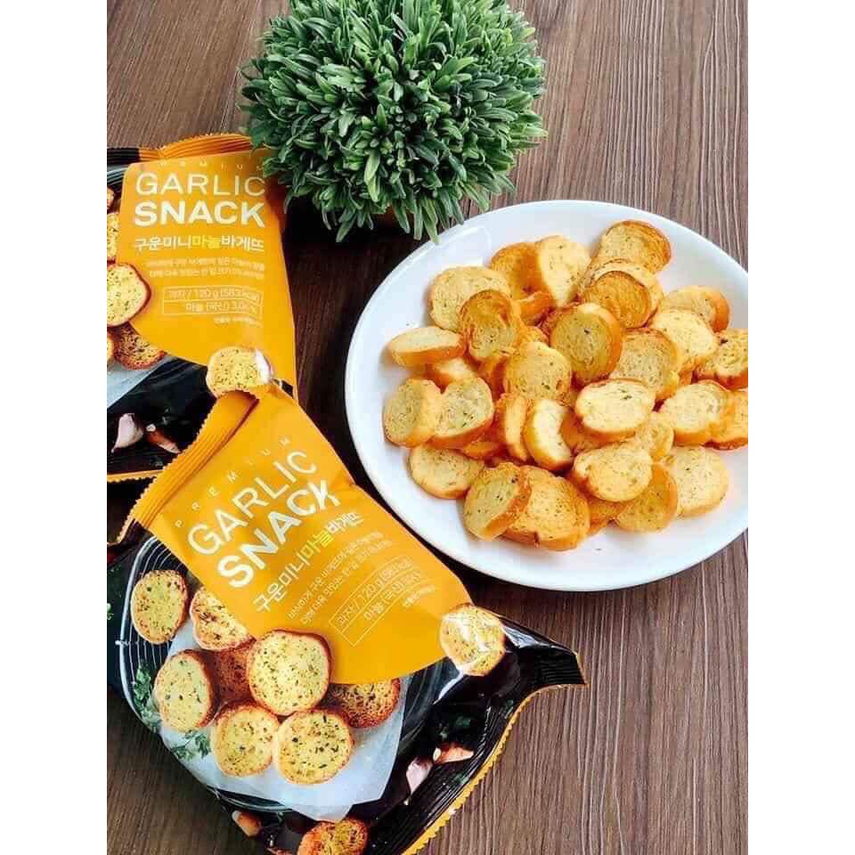 [ ĐỪNG BỎ LỠ ] Combo 2 bịch x 120gr Bánh mì bơ tỏi Garlic Snack Hàn Quốc gói (Date: mới 12 tháng)