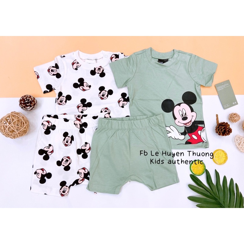 Set 2 bộ mickey xanh HM auth