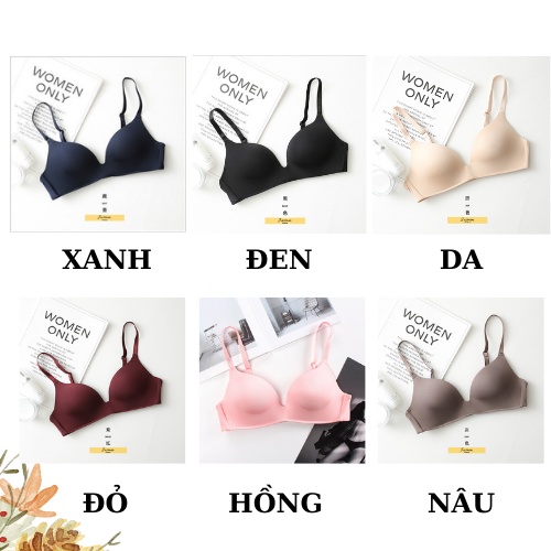 Áo Ngực Nữ Mút Mỏng Chất Su Trơn - Áo Lót Nữ Không Gọng Khoét Ngực AMYBRA A799