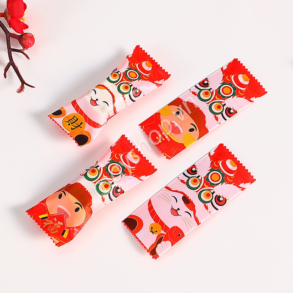 200 Túi kẹo nougat Múa lân đỏ/ TK38
