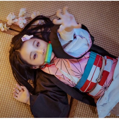 Trang Phục Hóa Trang Nhân Vật Hoạt Hình Demon Slayer Midouzi cos / Kamado Nezuko