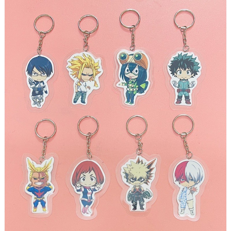 bộ 8 móc khoá my hero academia / móc khoá anime học viện anh hùng my hero academia