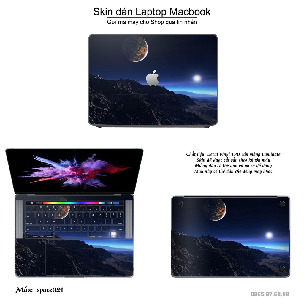 Skin dán Macbook mẫu không gian (đã cắt sẵn, inbox mã máy cho shop)