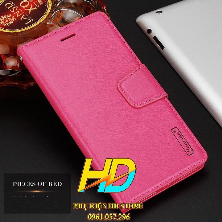 Bao da dạng ví SamSung Galaxy S23 Ultra, S22 Ultra, S21 FE, S20 FE hiệu Hanman cao cấp có quai cài, khe đựng card