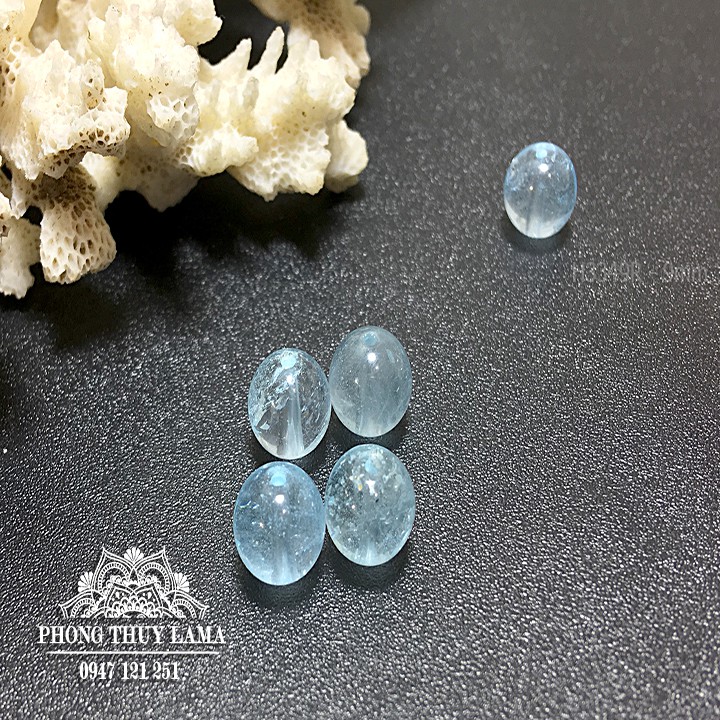 Nguyên liệu đá Topaz xanh 9MM