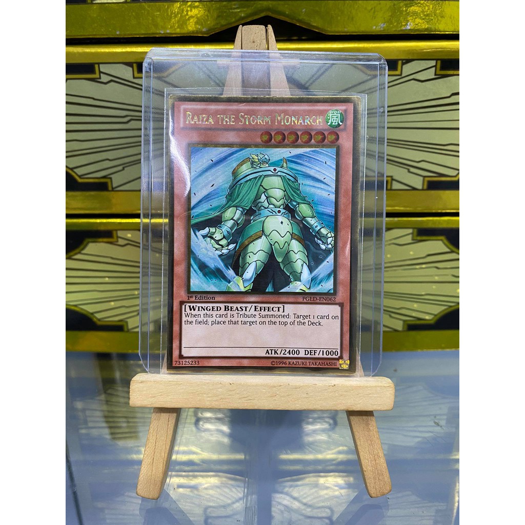 [ Dưa Hấu Yugioh ] Lá bài thẻ bài Raiza the Storm Monarch - Gold Rare - Tặng bọc bài nhựa bảo quản