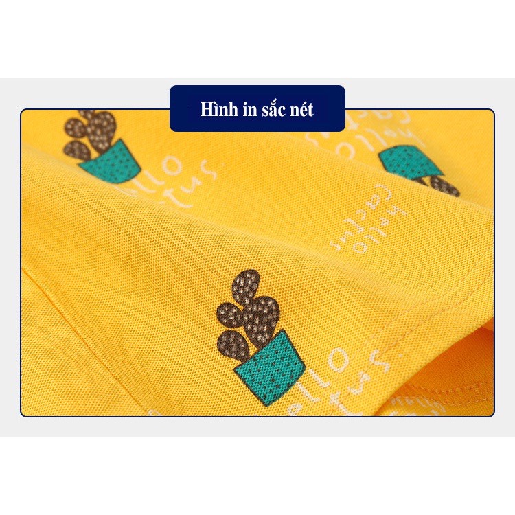 Áo Polo bé trai WELLKIDS  áo có cổ cho bé in hình ngộ nghĩnh QATE 604