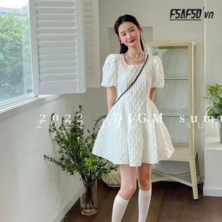 Đầm Tay Phồng Cổ Vuông Form Ôm Thời Trang