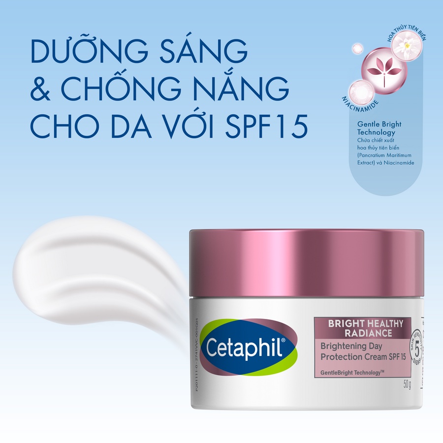 Kem dưỡng ẩm sáng da ban ngày dịu lành cho da nhạy cảm CETAPHIL BRIGHT HEALTHY RADIANCE DAY CREAM SPF15 50G