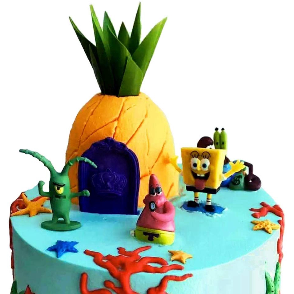 Bộ 8 đồ chơi PVC kiểu dáng Spongebob dễ thương cho trẻ em