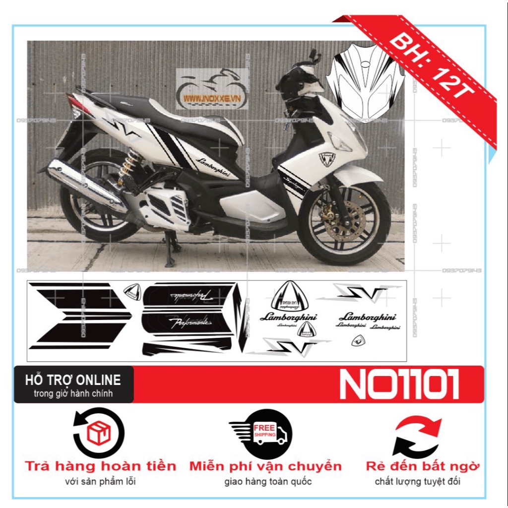 TEM XE NOUVO 4 LX CHẾ DÁN XE TRẮNG -- SHIN DECAL 2