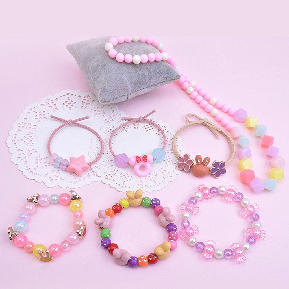 Goovanni Đồ Chơi Xỏ Hạt Nhiều Màu Sắc Làm Trang Sức Vòng Tay Dây Buộc Tóc Vòng Cổ Cho Bé Gái