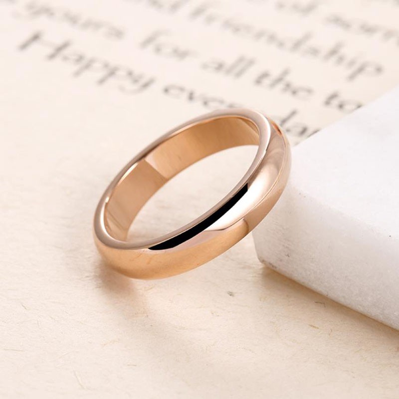 Nhẫn Cưới unisex Thép Titan Không Gỉ 4mm size us 4-12