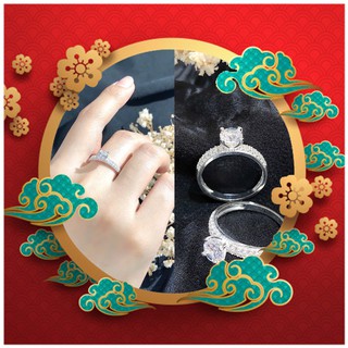 Nhẫn bạc H.A.S hai hàng hột cao đính đá - HN5