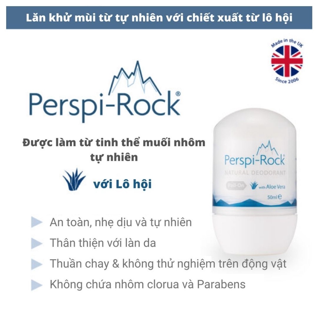 Lăn khử mùi mồ hôi Perspi-shield, perspi-rock 50ml