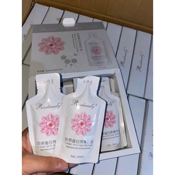 Gói lẻ Nước Uống Trắng Da Yến Rose Beauty Collagen