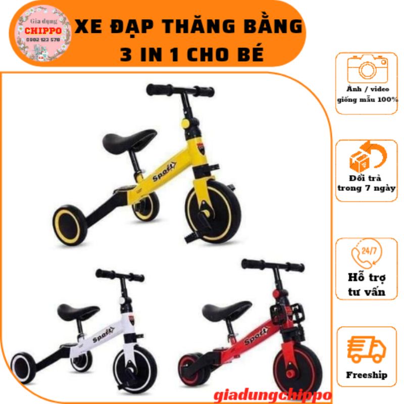 Xe đạp thăng bằng kiêm chòi chân 3in1 cho bé - Chính Hãng HAPPY BABY