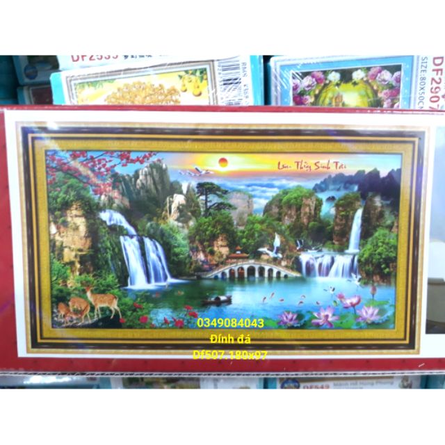 Tranh đính đá phong cảnh đính kín 180 x 97cm