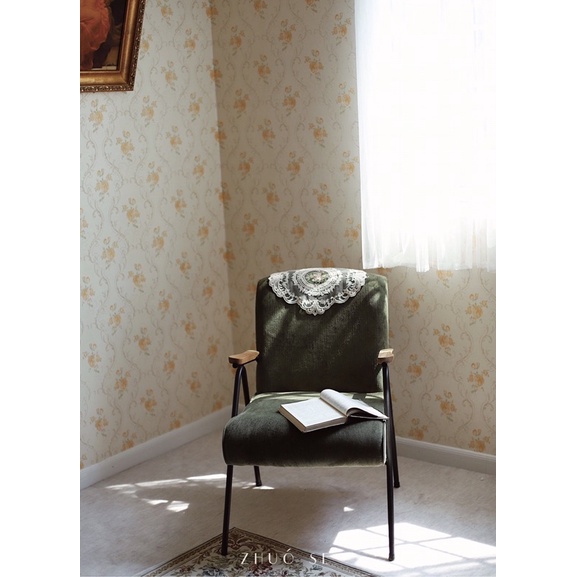 Ghế sofa đơn vải nhung thư giãn phong cách Vintage