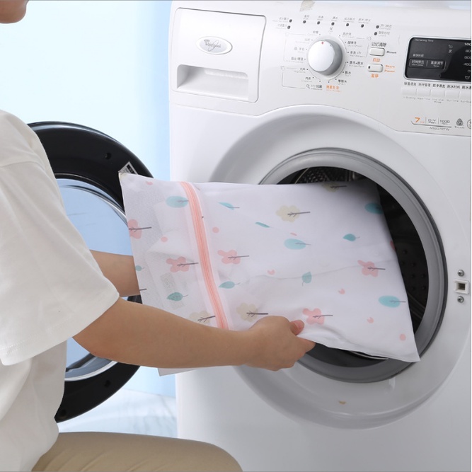 Túi giặt đồ cao cấp 2 lớp dày dặn họa tiết, túi lưới giặt quần áo, áo ngực, quần lót, vớ có khóa kéo chắc chắn